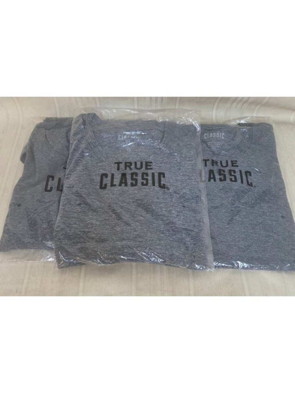 True Classic Crew Neck Tee T Shirt Navy Heather Size Large Lot of 3 Shirts NEW